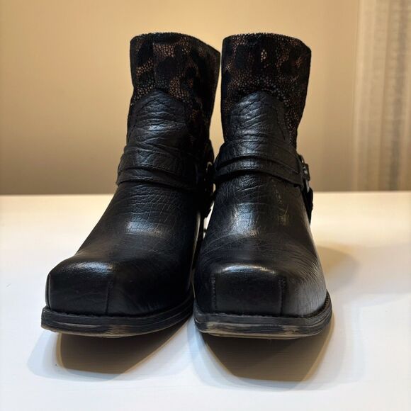 Vogue Screamo Black Leather Suede Back Zipper Women's Ankle Boots‎ Size 7 M - Picture 6 of 13